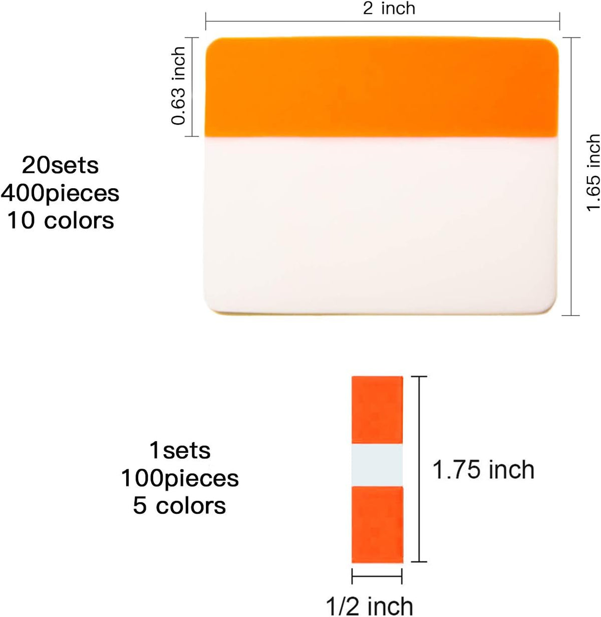 2-Inch Repositionable Sticky Index Tabs