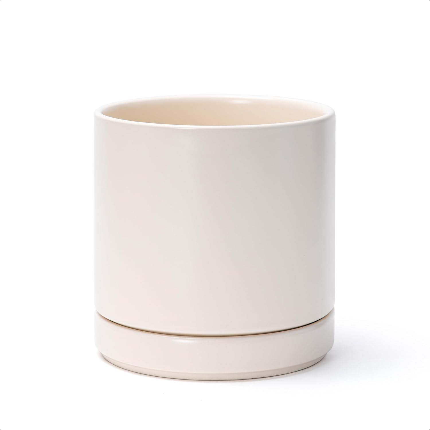 Minimal Ceramic Planter with Saucer – rosalindbakeryllc